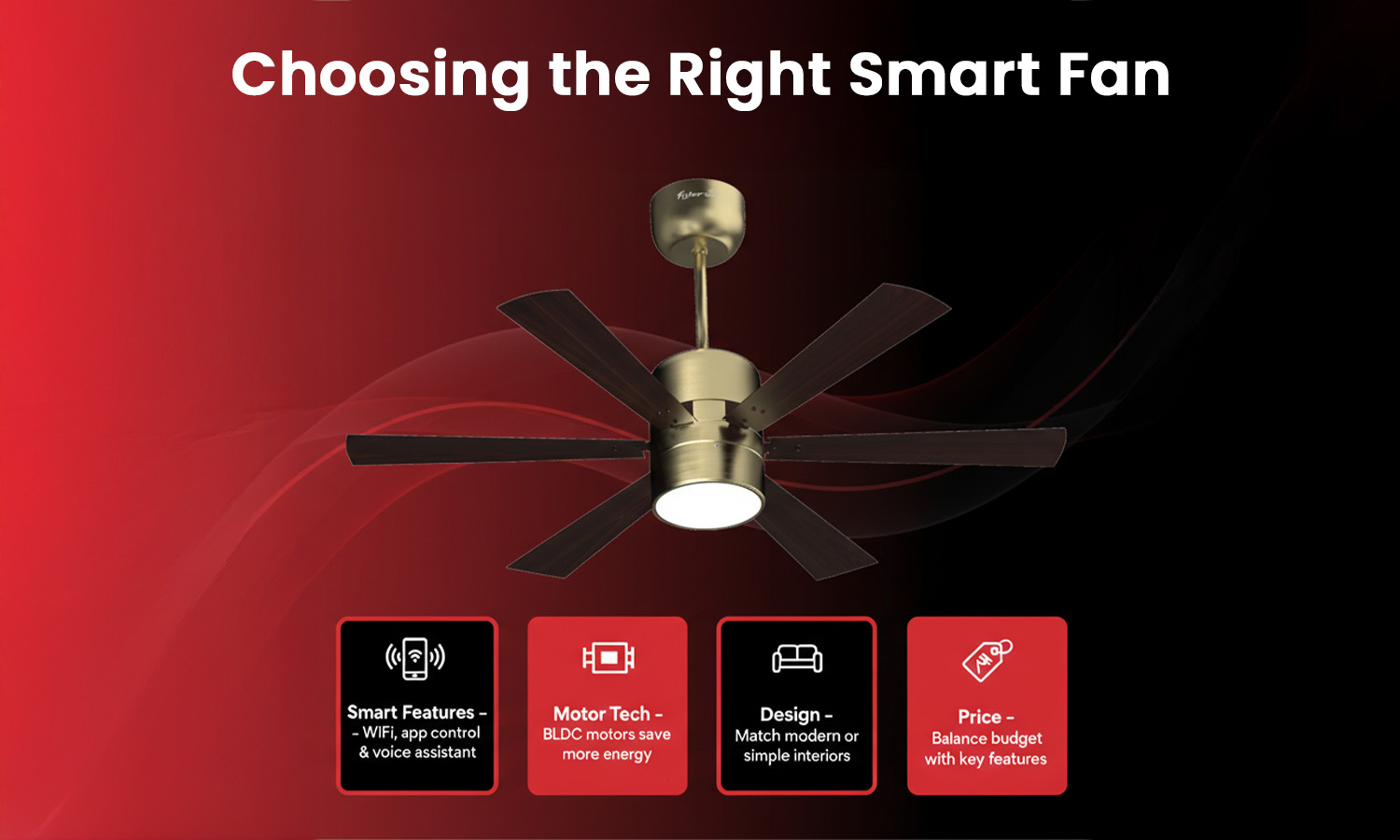 Choosing the right smart ceiling fan with BLDC motor, WiFi features, and modern design