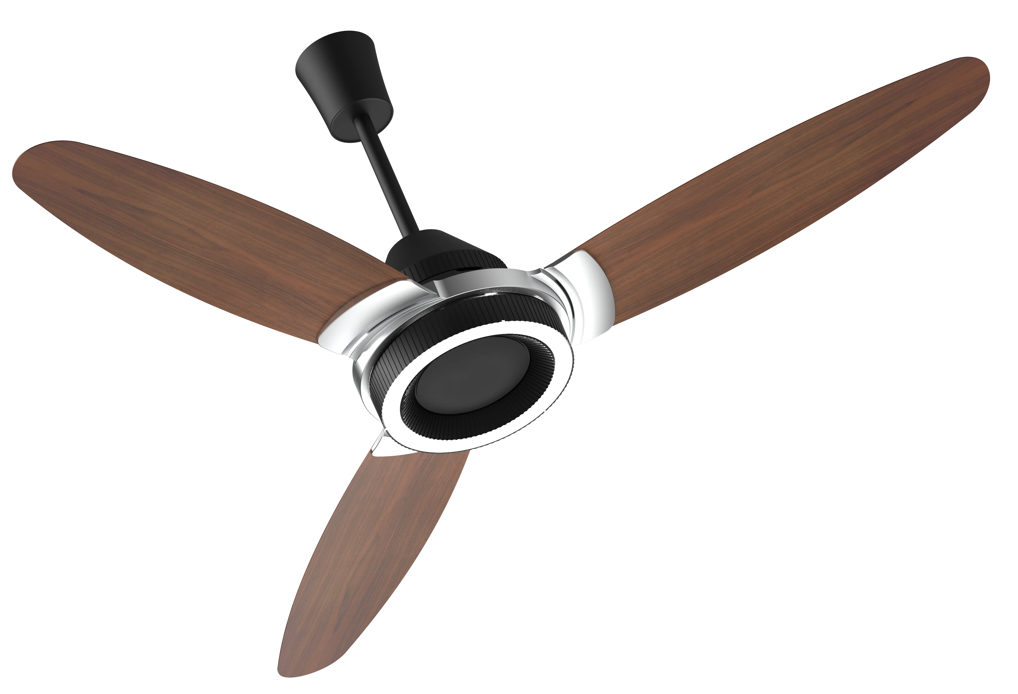 F-Wave Ceiling Fan with 1200mm Sweep and Remote Control in Matte Black