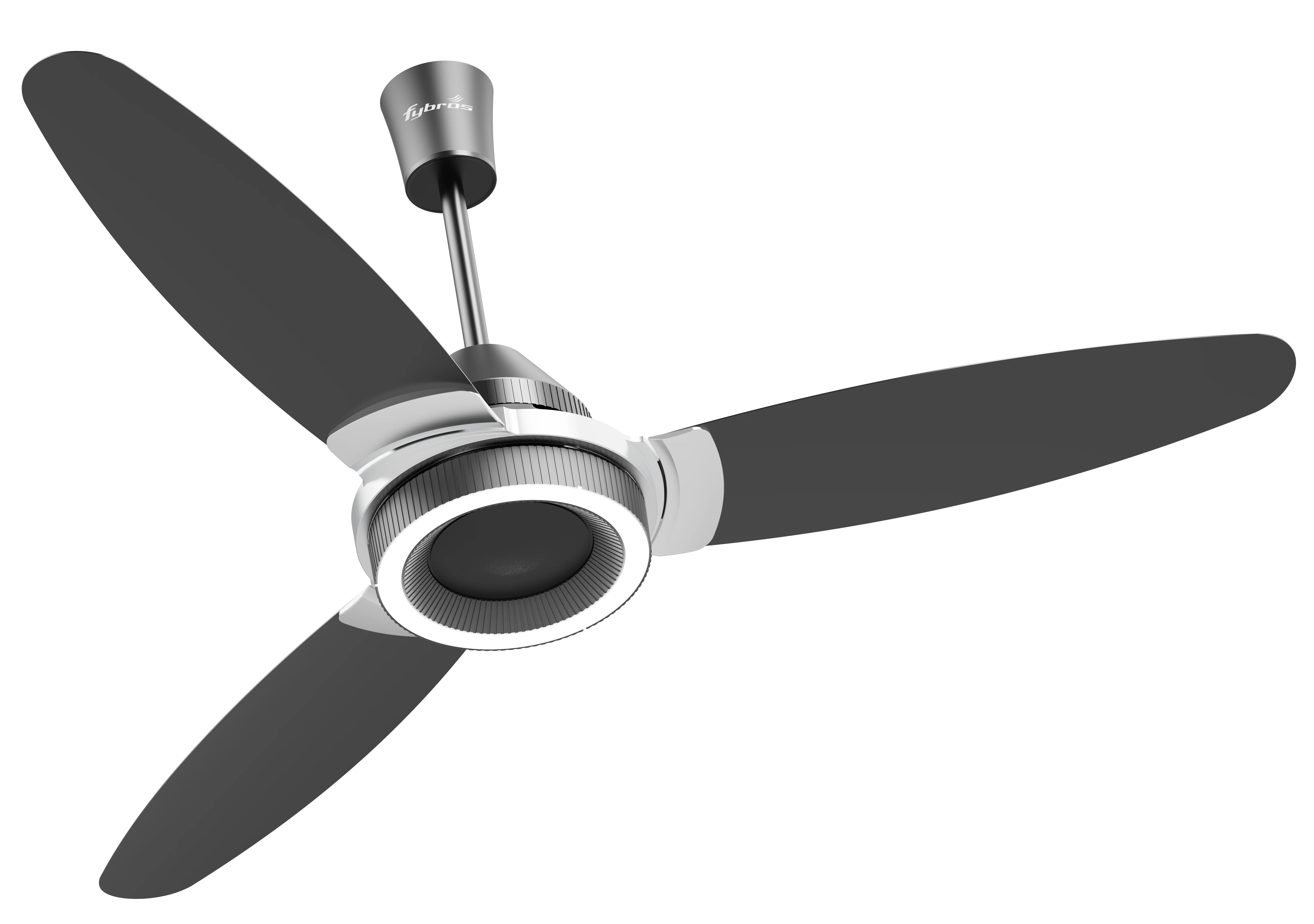 F-Wave Ceiling Fan with 1200mm Sweep and Remote Control in Matte Black