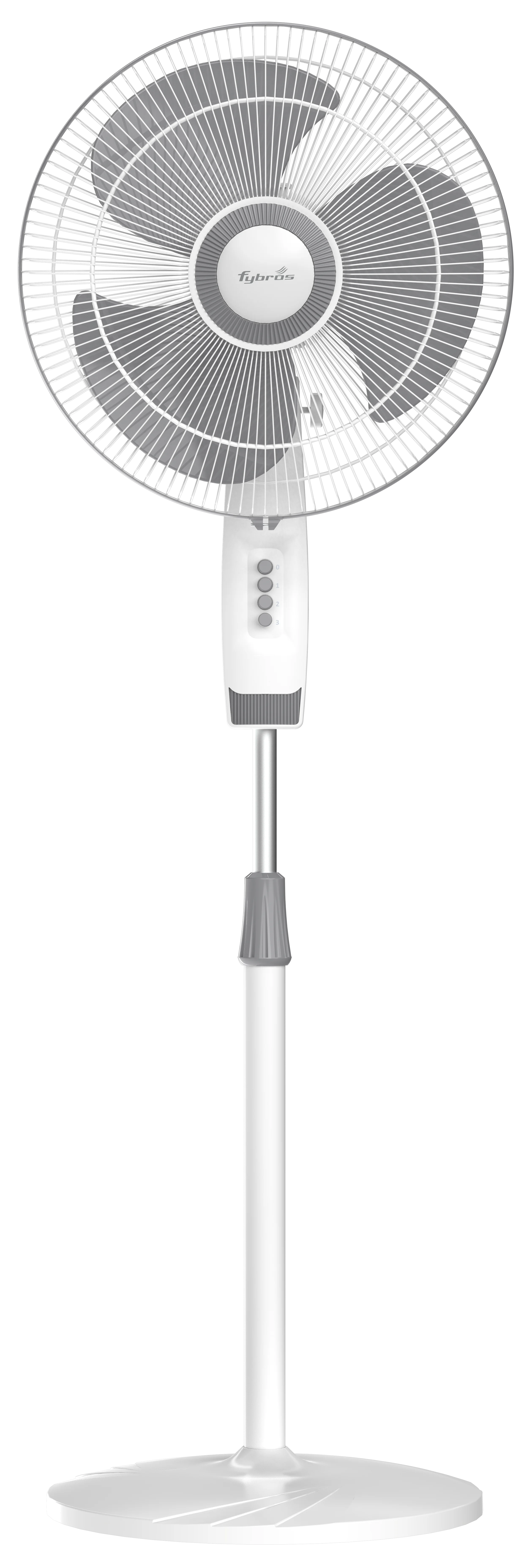 Fybros Gush Pedestal Fan with high-speed motor, aerodynamic blades, adjustable height, and rust-resistant coated guard.