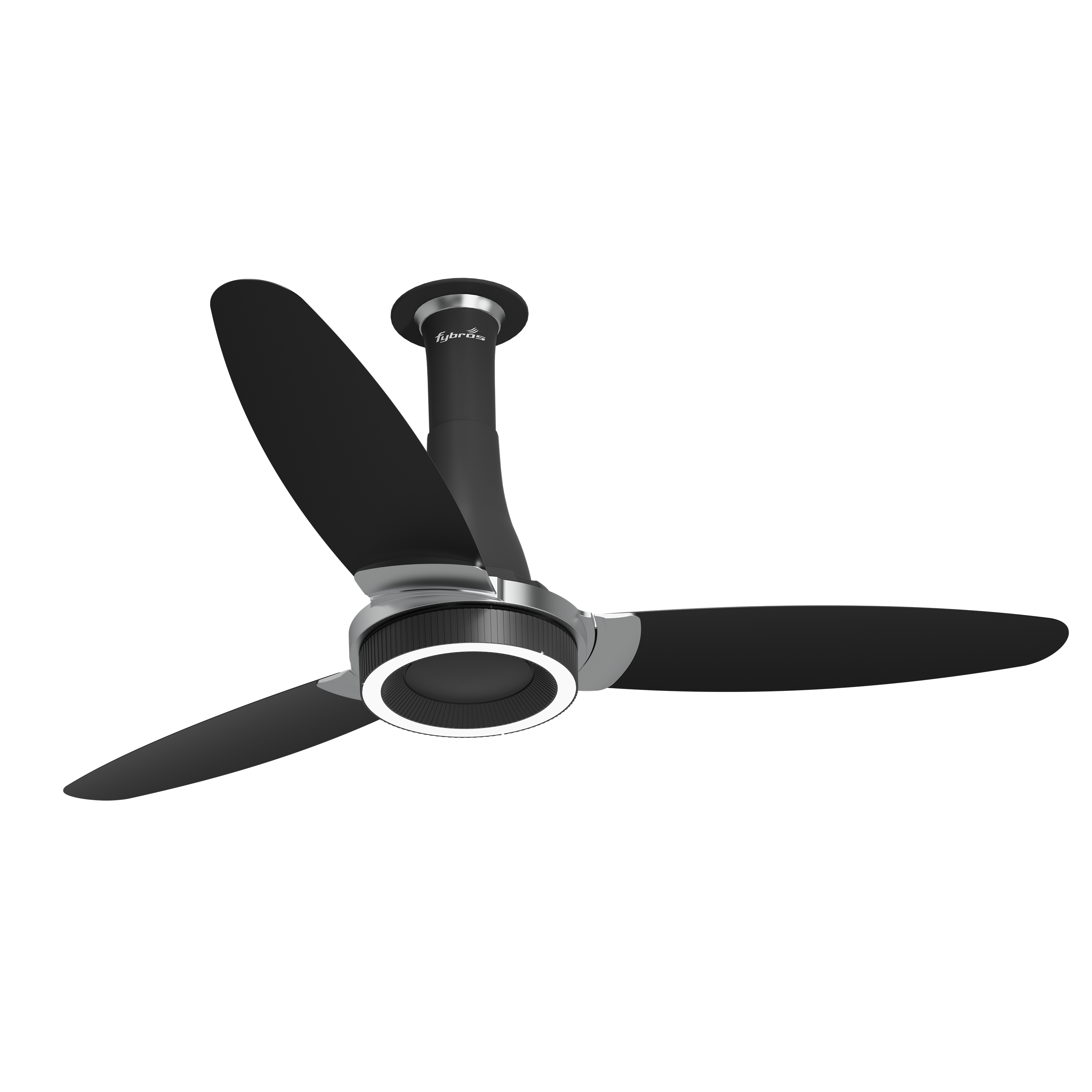 F-Wave Ceiling Fan with 1200mm Sweep and Remote Control in Matte Black