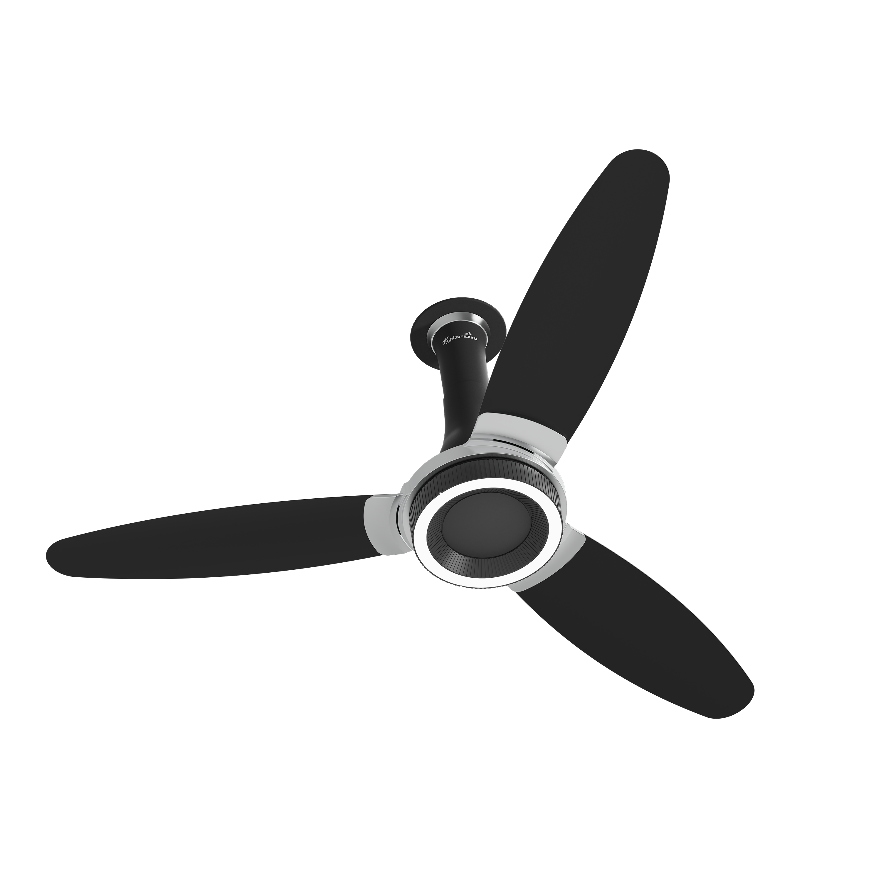F-Wave Ceiling Fan with 1200mm Sweep and Remote Control in Matte Black